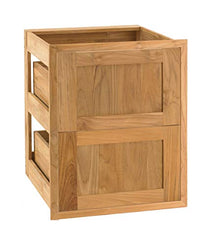 Pacific Teak Shaker 18-Inch Teak Wood Double Access Drawer - UD2V-18S