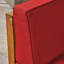 GDFStudio Outdoor Sectional Sofa Set | 3-Seater | Acacia Wood | Water-Resistant Cushions | Teak and Red