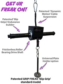 GRIP FREAK Grip Strength Trainer Slip Grips Power Rack Arm & Weight Plate Loader