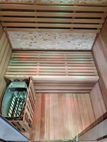 MCP-Distributions Canadian Red Cedar Wood Swedish Indoor Traditional Wet/Dry 1-2 Person Sauna SPA with 6KW 200F Heater and Rocks