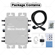 Oiyekntd Solar Grid Tie Micro Inverter Grid Connected Home Photovoltaic Distributed Generation with Generation Equipment Alloy Alloy Ip67 Solar Wind Power Inverters Black-2000W