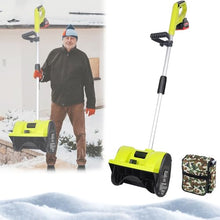 Cordless Snow Shovel Kit - Lightweight Brushless Snow Removal Tool with 32cm Cleaning Width, Electric Snow Blower for Driveway, Patio, Deck, Sidewalks, Stairs & Dog Path Green Backpack Battery