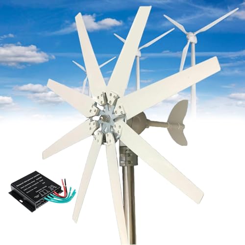 20000W Wind Turbine Generator Kit 12V 24V 48V 110V 220V for Charging Marine Garden Lamps 8 Blades with MPPT Controller for Terrace Marine Motor Home Boat(48V)