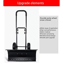Two-Wheeled Snow Plow Thickened Hand-Push Wheeled Portable Snow Plow and Snow Removal Tool Cart Single Pole Double Pole (Single Pole)