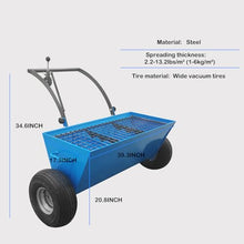 HayWHNKN Walk-Behind Push Drop Spreader 300kg Hopper Adjustable Spreading 1-6kg/m² Manure Spreader for Concrete Floor Warehouse Workshop