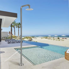 HUXUZYDY Freestanding Outdoor Shower with Silicone Anti-Blocking Nozzle and Honeycomb Bubbler, Ideal for Beaches and Backyards,