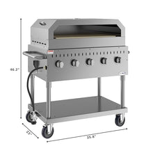 KoolMore 36 in. Commercial Outdoor Propane Grill With Pizza Oven, ETL Listed in Stainless-Steel (CGKIT3-36P)
