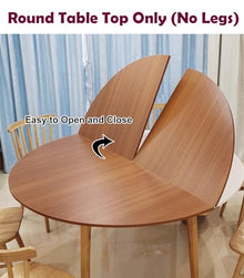 Blazea Wooden Round Table Top Only, Foldable Dining Table Top Fold-in-Quarter, Heavy Duty Large Banquet Party Tables No Legs, Easy Storage(120 cm (47 inch))