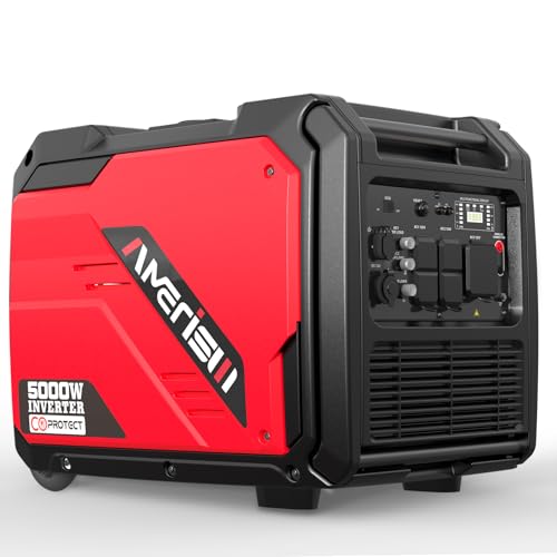 AMERISUN 5000W Portable Inverter Generator With CO Protection, Super Quiet Generator for Home Use, RV Ready, EPA Compliant