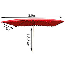 YYBOES Patio Umbrella Outdoor,2.9M Rectangular Market Sunshade Canopy, 8 Rib Patio Outdoor Tilting Umbrella Parasol with Tilt Mechanism Anti- Sun for Beach/Pool/Patio/Outdoor Sh