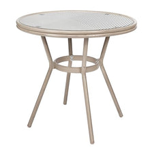Flash Furniture Marseille Indoor/Outdoor Bistro Set - Tempered Glass Table & 2 Chairs - Black & White Textilene/Light Natural Frame