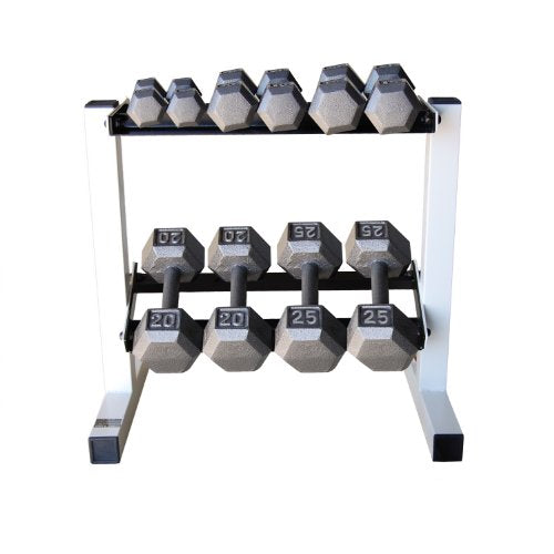 CAP Barbell Solid Hex Dumbbell Set with Rack (150 Pound) Gray