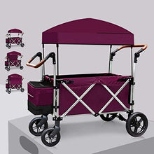 PUCNHZYNW Garden Carts Multifunction Folding Garden Trolley Cart Portable Heavy Duty Wagon with Canopy Multi-Function Shopping Cart for Outdoor Camping Beach Hand Pull cart with 4 Wheels