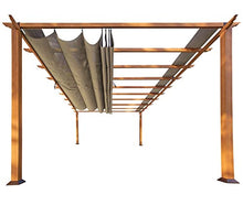 Paragon Outdoor 11’ x 16’ Florence Aluminum Pergola with Retractable Canopy Cocoa