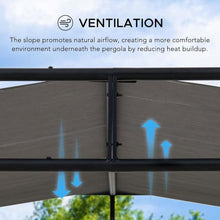 SUNJOY 10' x 10' Lean to Pergola, Outdoor Pergola with Sun Shade, Black