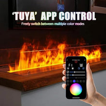 ZyKnaurral 3D Water Vapor Fireplace,with 7 / Multiple Adjustable Flame Colors and 5 Brightness Levels, Brushed Stainless Steel,Touch Control,for Office,Home,Hotel,Restaurant multicolorApp-1000mm