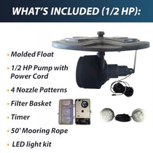 Outdoor Water Solutions 1/2HP Decorative Pond Floating Eco Fountain Black