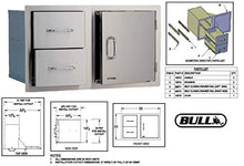 AMS BULL grill 30" Outlaw BBQ Grill with BULL single Side Burner, 30'' Door/Drawer Combo, Single Drawer, Sink and Cover (Natural Gas)