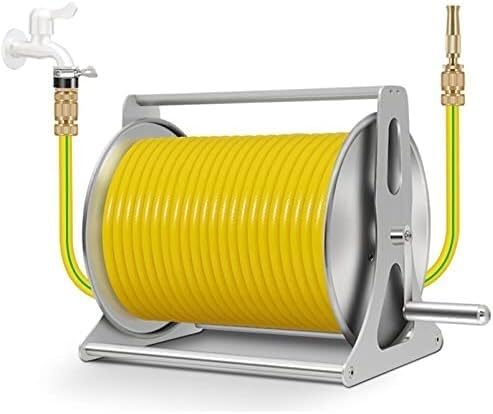 Retractable Hose Cart Garden Water Hose Reel Butler Swivel Bracket, Wall Mount Patio Hoses Rack Storage(40m Water Pipe)