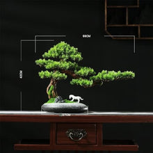 HCZKIUJ Bonsai Simulation Welcome Pine with Decorations Ornaments Home Living Room Potted Plants Desktop Plant