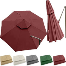 OREKPOT 3m Replacement Canopy for Offset Patio Umbrella 8 Ribs Garden Umbrella Cover Outdoor Sunshade for Pool and GardenWaterproof Fabric，Burgundy Single top3m(10ft)
