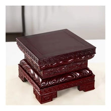 WOAITIANTIAN Vase Stand Square Mahogany Carving High Bonsai Base, Home Vase Fishbowl Display Stand(Large)