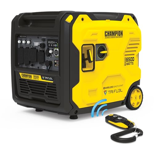 Champion 6500-Watt Remote Start Tri Fuel Portable Inverter Generator
