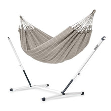LA SIESTA® - XL King Brisa Classic Hammock & Nautico Steel Stand - Weather & Tear Resistant - Portable, Family Hammock w/Stand - Balcony Porch Garden Outdoor Indoor Hammock - Max 440 Lbs, Almond