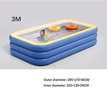 PATPOT Inflatable Pool Family Pool Blue 3 Ring Inflatable Paddling Pool Blow Up Pool Perfect for A Summer Pool Party Quick Set Above Ground Swimming Pool Summer Water Party (Color : Blue, Size : 3m)