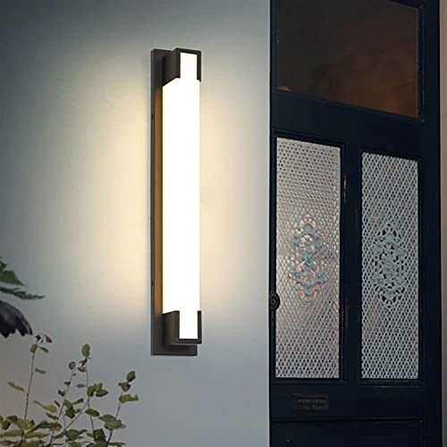 RYTM Modern Porch Garden Long Wall Lamp, Outdoor Wall Sconce Waterproof LED Wall Light Exterior & Indoor Decor Lighting Fixture, Entryway Stainless Steel Wall Mount Light (3000k 50cm)