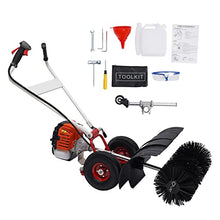 52cc Gas Powered Walk Behind Snow Sweeper, 2.5HP 2-Stroke Folding Snow Blower with 20-Inch Brush, Driveway Turf Snow Broom for Driveway, Sidewalk, Patio Light Snow Removal & Yard Cleanup