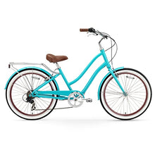 sixthreezero Women's Beach Cruiser Bike Teal w/Brown Seat/Grips