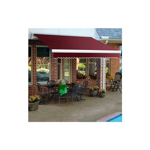 Awntech Retractable Awning Manual 12'W x 10'D x 10" H Burgundy