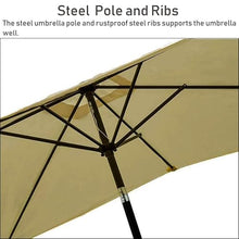 EUQKKWLOY 2.35m Outdoor Patio Umbrella - Rectangular Beach Parasol with Crank & Tilt UV Resistant Waterproof Ideal for Garden Poolside and Backyard Use