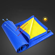 HYHMJ-Reinforced Tarp Sheet Cover 0.32mm Thick Outdoor Cover Canopy Tear Proof Plastic PE Poly Tarp Pergolas Gazebos Flower Stand Shelter Tent,Blue Yellow,6.7x8.8m
