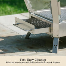Ash & Ember Stainless Steel Glass Fire Pit, Modern Outdoor Wood Burning Fire Pit with Heat-Resistant Microcrystalline Glass Panels, Removable Ash Drawer, Contemporary Fire Pit with Glass Wind Guard