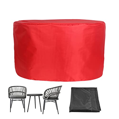 Outdoor Round Table Cover 51x28in, Garden Furniture Covers Waterproof, Patio Furniture Set Cover Waterproof, Windproof Fitted Round Table, 420D Oxford Fabric Patio Set Cover (E 150x59in)