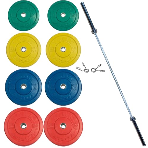 York Barbell Rubber Training Bumper Plate Set 275LB Black
