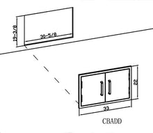 Whistler Stainless Steel Double Access Doors for Outdoor Kitchen Storage Grills Island, 33"x 22"