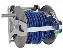 FKTHYO Metal Hose Reel,Stainless Steel Garden Hose Reel,Wall Mounted Retractable Garden Hose Storage Holder,Water Pipe Watering Reel,for Watering Plants,Clean The Floor,Car Wash (6 Points 20m)