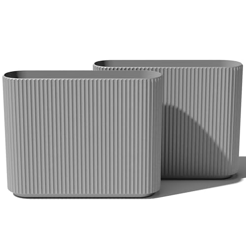 Veradek Demi Series Span Planter - Tall and Wide Outdoor Planter with Shelf