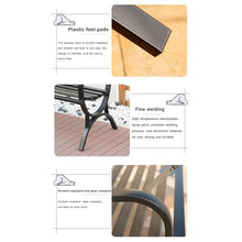 TBLOTYD Outdoor Metal Patio Bench, Modern Cast Iron Garden Bench with Floral Backrest, Slatted Seat for Yard, Porch & Balcony Decor, Leisure Seating for Lawn & Deck