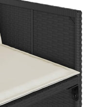 AMBERARD Patio Dining Set Set of 12 Black Poly Rattan and Cream White Cushions Furniture Set