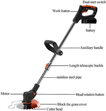 AMYYTL Electric Lawn Mower 1800W U Shaped Handle Small Portable Battery Powered Rotary Lawn Mower with Metal Blades Lightweight and Powerful Garden Telescopi