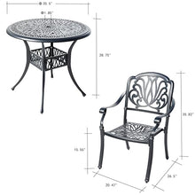 Hi-Line Gift Ltd Sleek Black Bistro Bliss Collection Cast Aluminium Patio Set Black