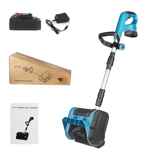 Cordless Snow Blower, Battery Electric Snow Blower, 21V 1200W 30cm Brushless Snow Thrower with Charger, Rotatable Chute(Blue,1 Battery)