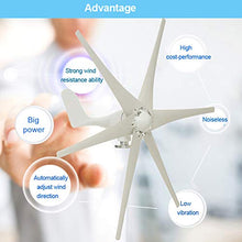 800W Home 6 Blades Wind Turbine,12V 24V 48V AC Permanent Magnet Wind Turbine Suitable for Household Power Generation, Camping, Boat Use,48v