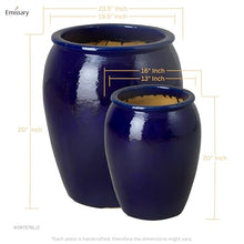 Emissary - Tall Jar Planter Lg, Blue 23.5x30 H