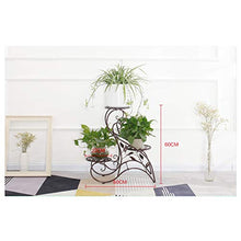 SIDUFHAOPKLL 3 Tiers Wrought Iron Plant Stand Minimalist Flower Pot for Home Decor Display Shelf-Coffee(E)