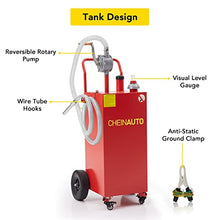 35 Gallon Gas Caddy with Pump Fuel Tank Gasoline Diesel Tank with 2 Wheels for Car,Boat